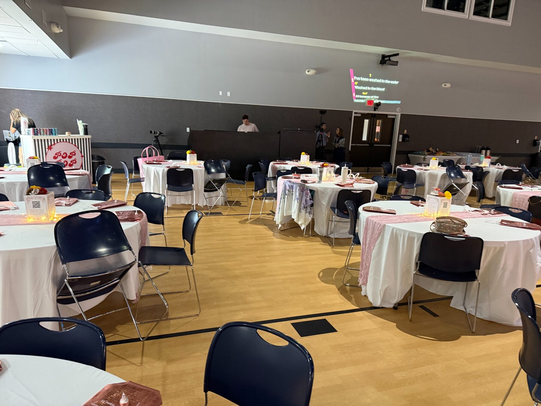 Tables prepared for the first Unity Women’s Conference